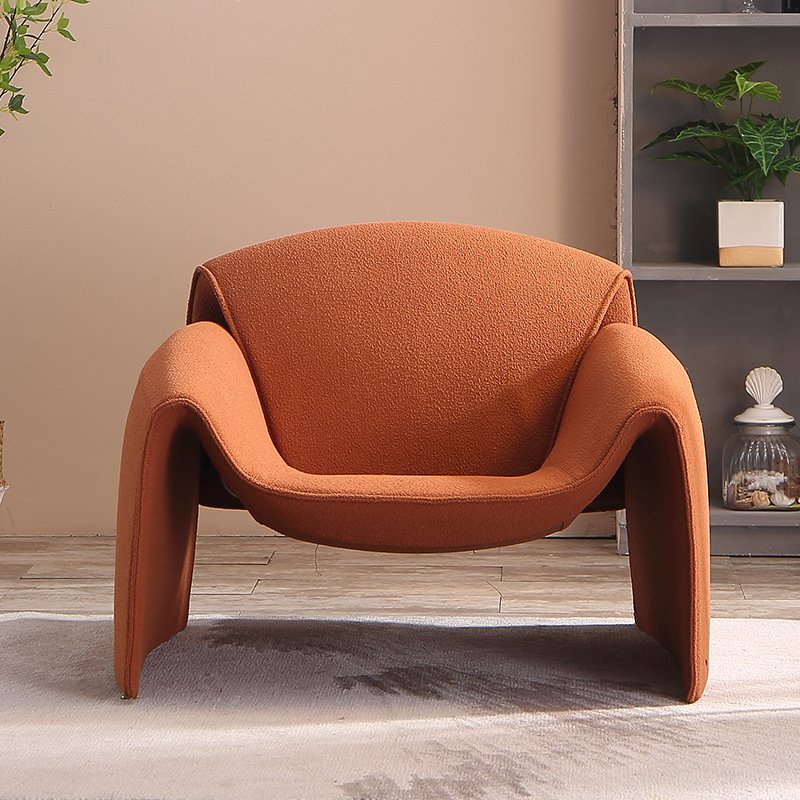 Italian Minimalist Office Reception Sofa Set New Curved Fabric Sofa Creamy Small Living Room Furniture
