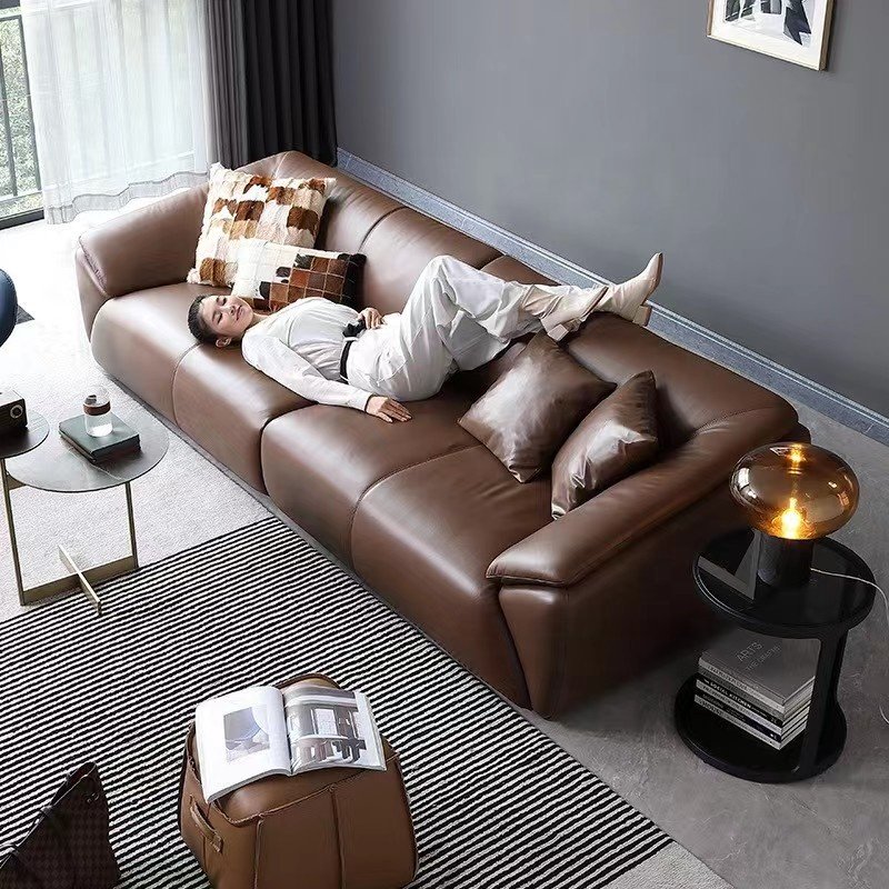 Italian Design Milan High-end Furniture Art Leather Sofa Set Furniture 3 Seater Sofas Couch Leather Home Furniture Modern 2011