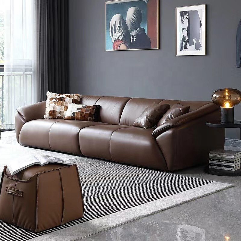 Italian Design Milan High-end Furniture Art Leather Sofa Set Furniture 3 Seater Sofas Couch Leather Home Furniture Modern 2011