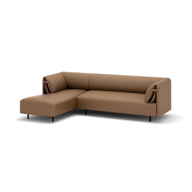 American Leisure Elegant Couch Living Room Sofas Brown Pu Leather Commercial Office Sofa Sectional Sofa