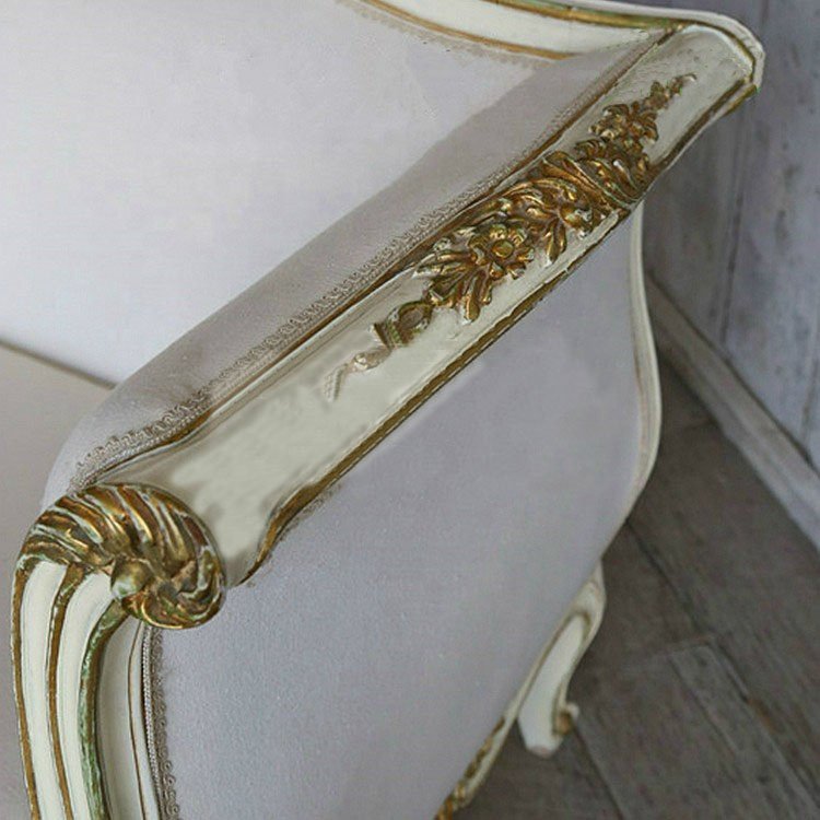 French style living room high-end fashion solid wood carved antique three-person sofa custom furniture