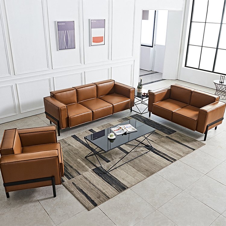 Wholesale Commercial office Furniture General Modern PU Leather Office Sofa Waiting Room Reception Sofa