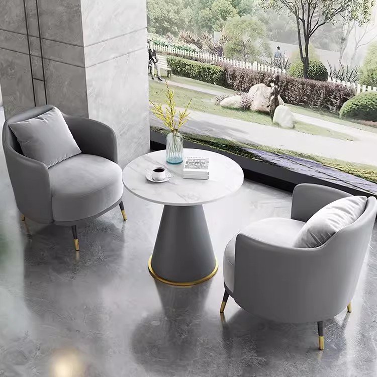 Hotel Lobby Sofa Lounge Area Reception Small Round Table Sofa Negotiation Table and Chair Combination Sofa Sets Chinese Style