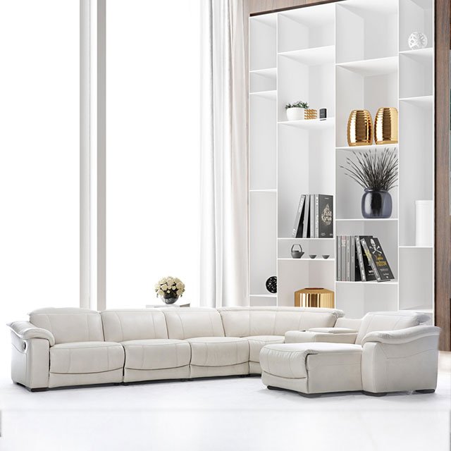 modern living room furniture real leather/fabric u shape sectional couches power electric recliner sofa sets
