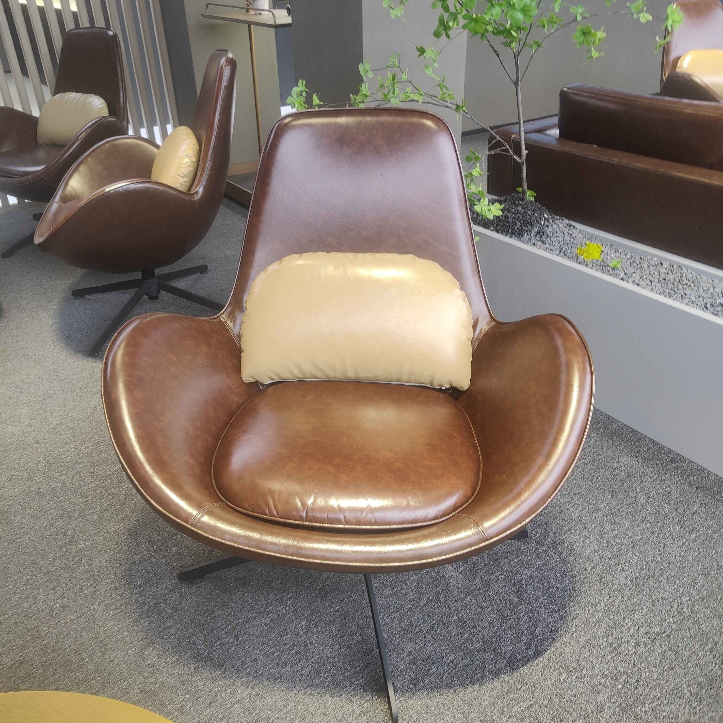 Modern Leather Apartment Sofa Set Home & Office Furniture Minimalist American Style Office Set Chairs for Living Room T/T