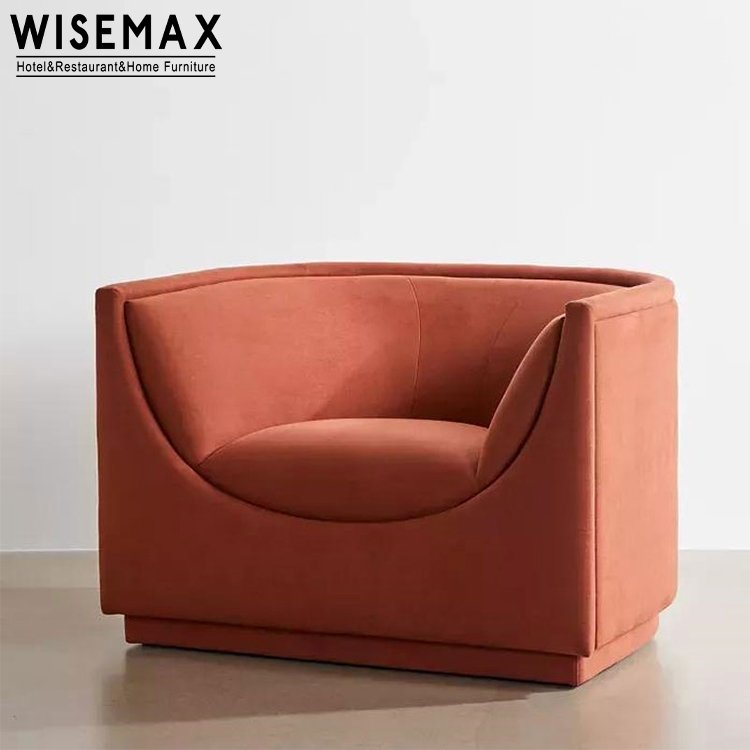 WISEMAX FURNITURE nordic modern leisure curved design sofa chair creative recliner single sofa