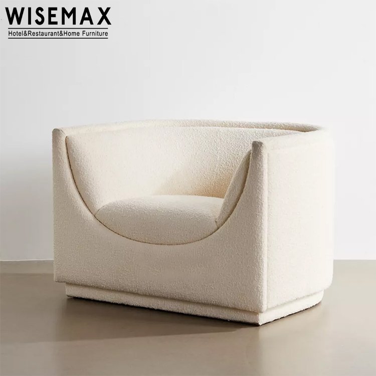 WISEMAX FURNITURE nordic modern leisure curved design sofa chair creative recliner single sofa