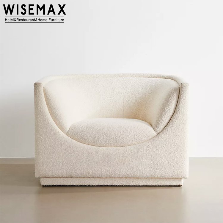 WISEMAX FURNITURE nordic modern leisure curved design sofa chair creative recliner single sofa