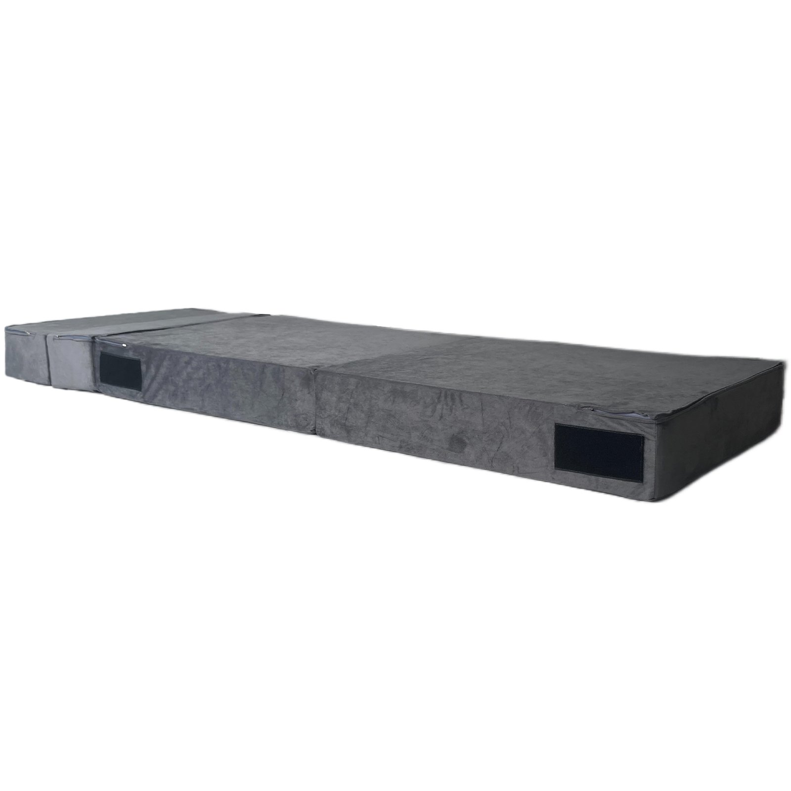 Dark Gray Convertible Memory Foam Compressed Folding Chair Sleeper Sofa Bed Couch for Office Home Soft Cushions Living Room