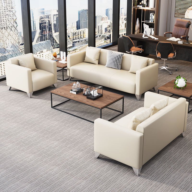Factory Wholesales Modular Office Sofas Black Leather Modern Sofa Office Sofa Set