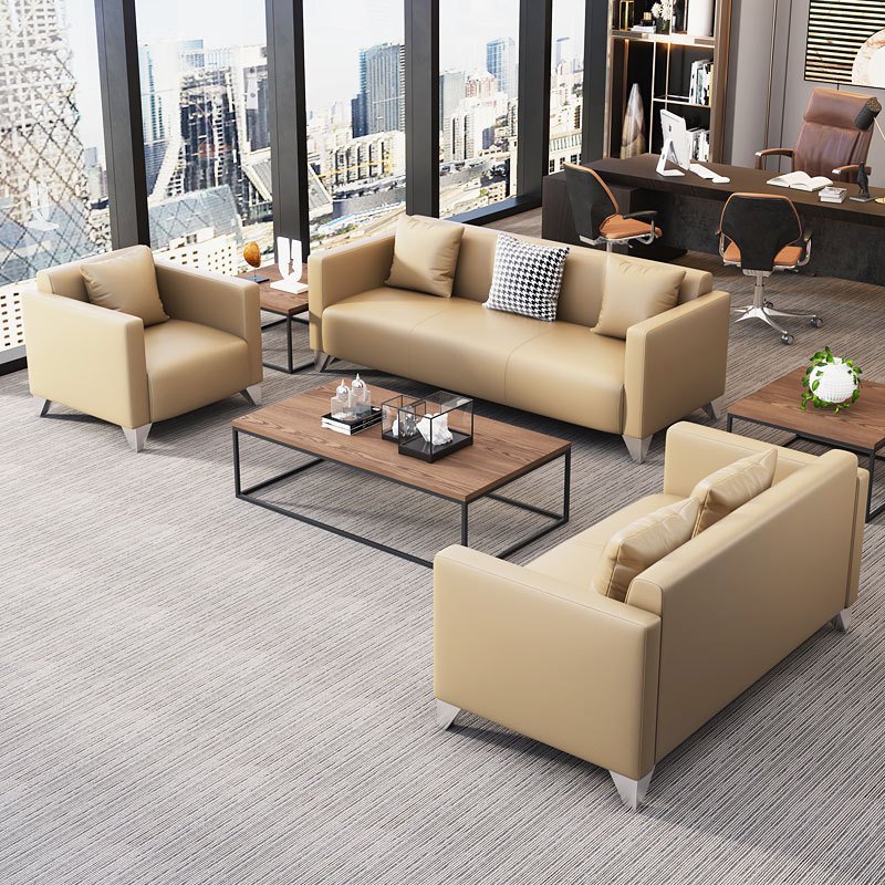 Factory Wholesales Modular Office Sofas Black Leather Modern Sofa Office Sofa Set