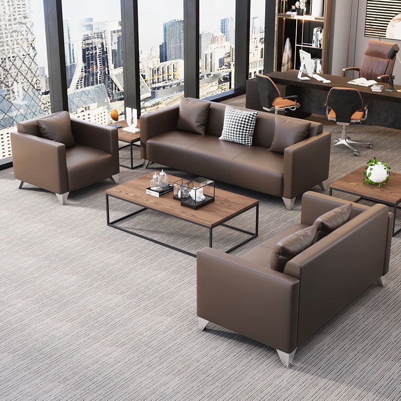 Factory Wholesales Modular Office Sofas Black Leather Modern Sofa Office Sofa Set
