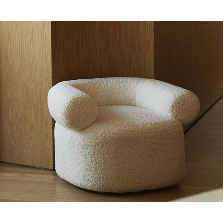 Hot Sales Classic Design Cream Boucle Velvet Armchair Accent Sofa Set Single Hotel Leisure Chair Living Room furniture