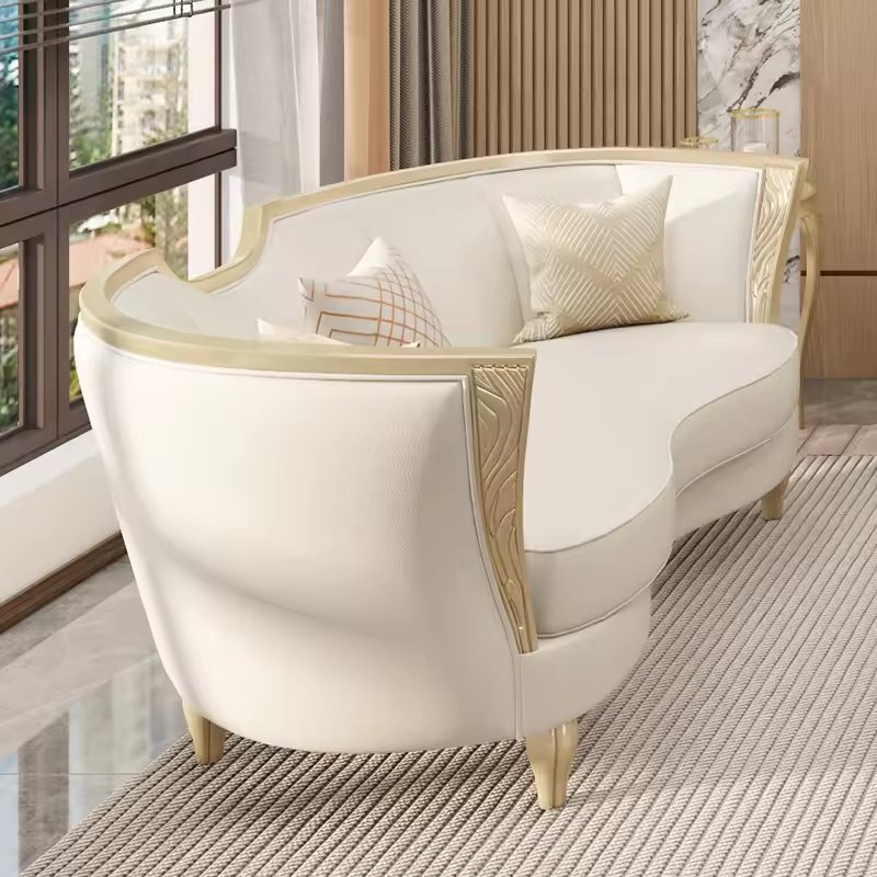 American Solid Wood Sofa Luxury 123 Combination Of Large Villa Couchs Cream Wind Living Room Sectional Sofa