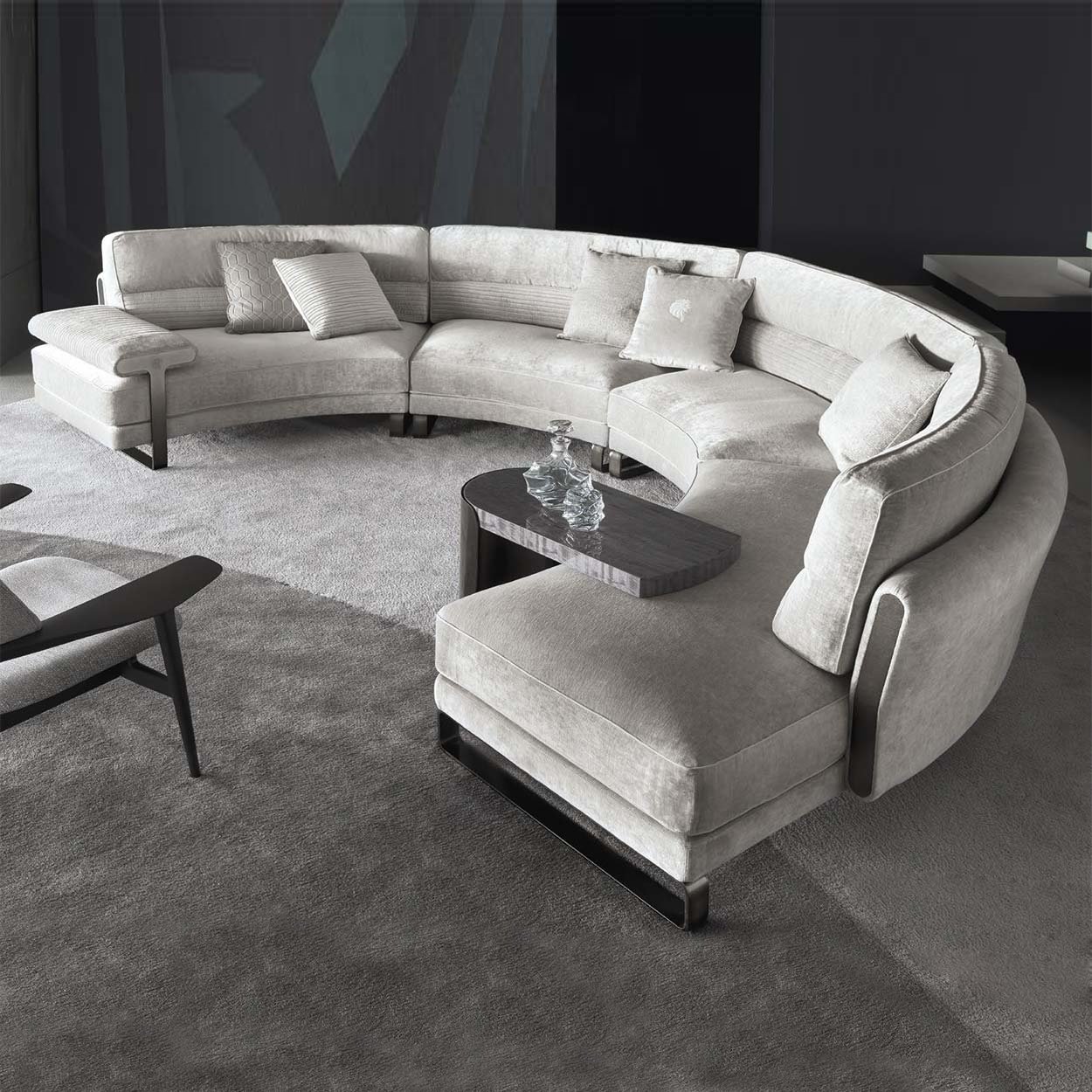 Italian style leisure customized living room sofa set 3 seater canap velvet luxury modern fabric sectional modular sofa