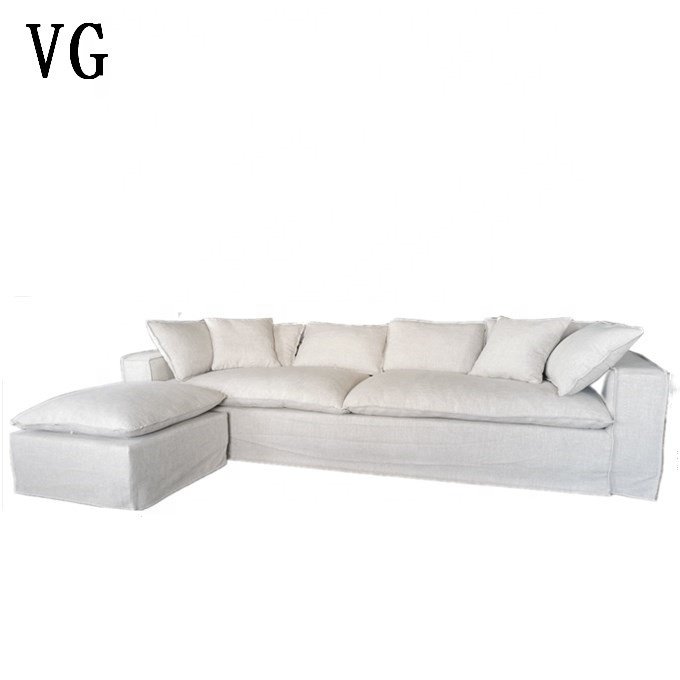 European modern living room furniture l shaped sleeper sofa down filled sectional sofa