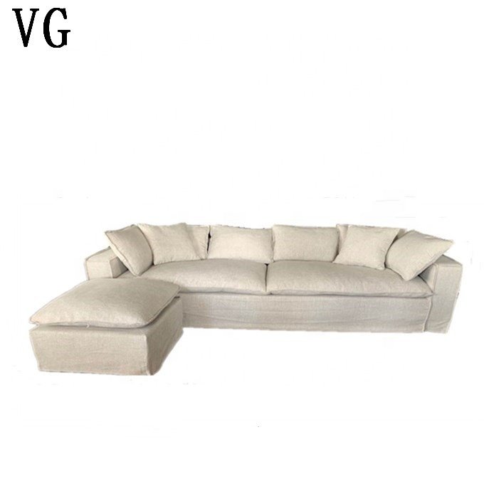 European modern living room furniture l shaped sleeper sofa down filled sectional sofa