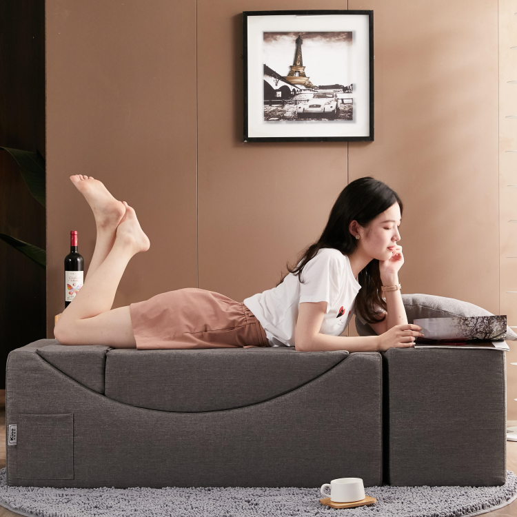 Moon shaped single chair folding sectional sofa cum bed