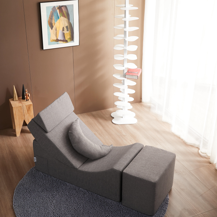 Moon shaped single chair folding sectional sofa cum bed