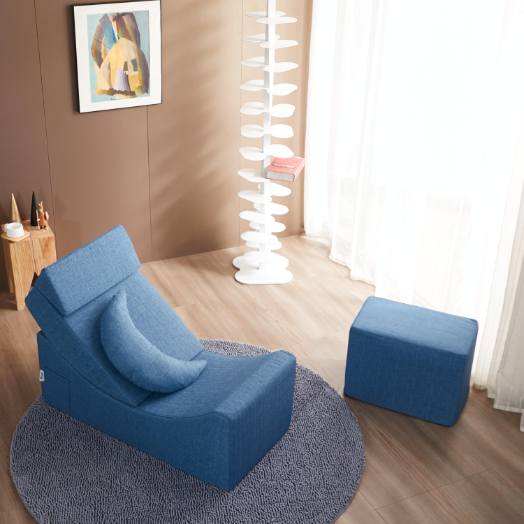 Moon shaped single chair folding sectional sofa cum bed
