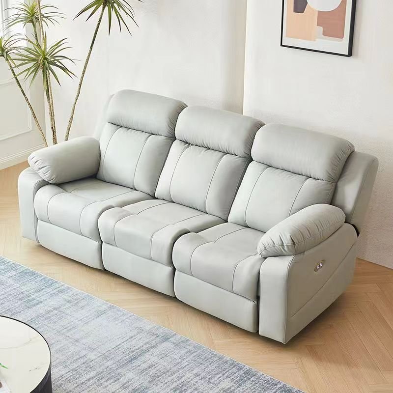Electric recliner 2-3 seater sofas chair living room classic Upholstery Leather Sofa down feather for home