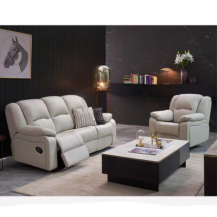 Electric recliner 2-3 seater sofas chair living room classic Upholstery Leather Sofa down feather for home