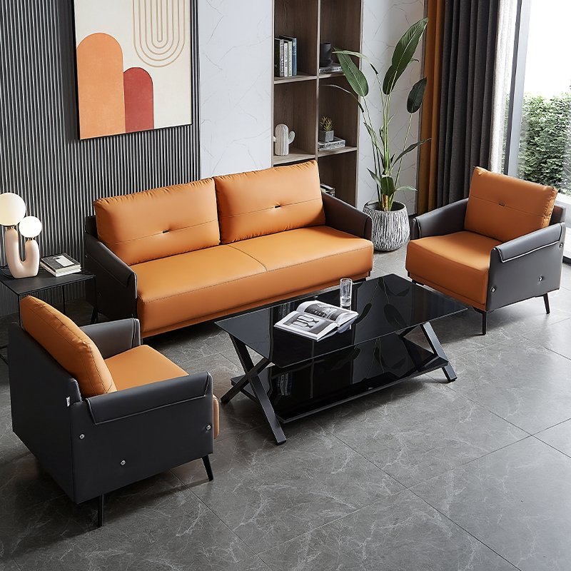 2022 NEW Modern Business Reception Meeting Guests Sofa Office Coffee Table Combination Office Sofa