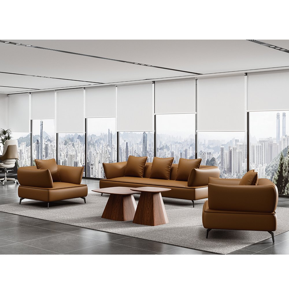 New Design Visitor Guest Leather Office Sofa Business Executive Reception Office Sofa Furniture For Conference
