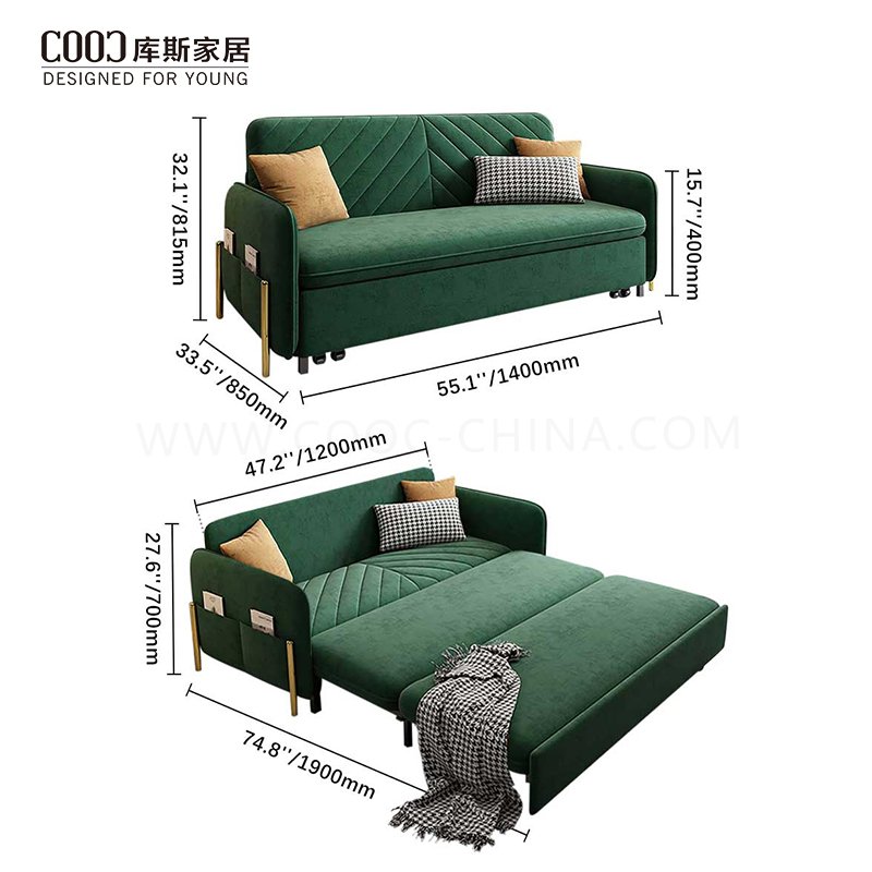 Modern Convertible Multifunction Futon Sofa Come Bed Furniture Pull Out Folding Sleeper Sofa Bed with Storage