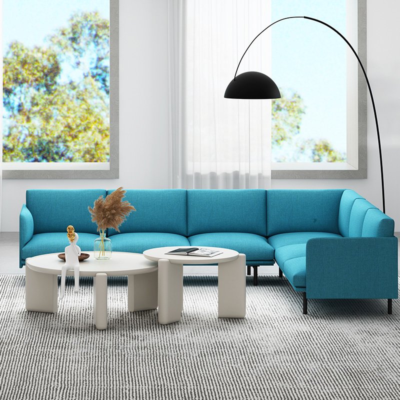 Office furniture commercial modern l shape fabric reception sofa couch office sofa set furniture