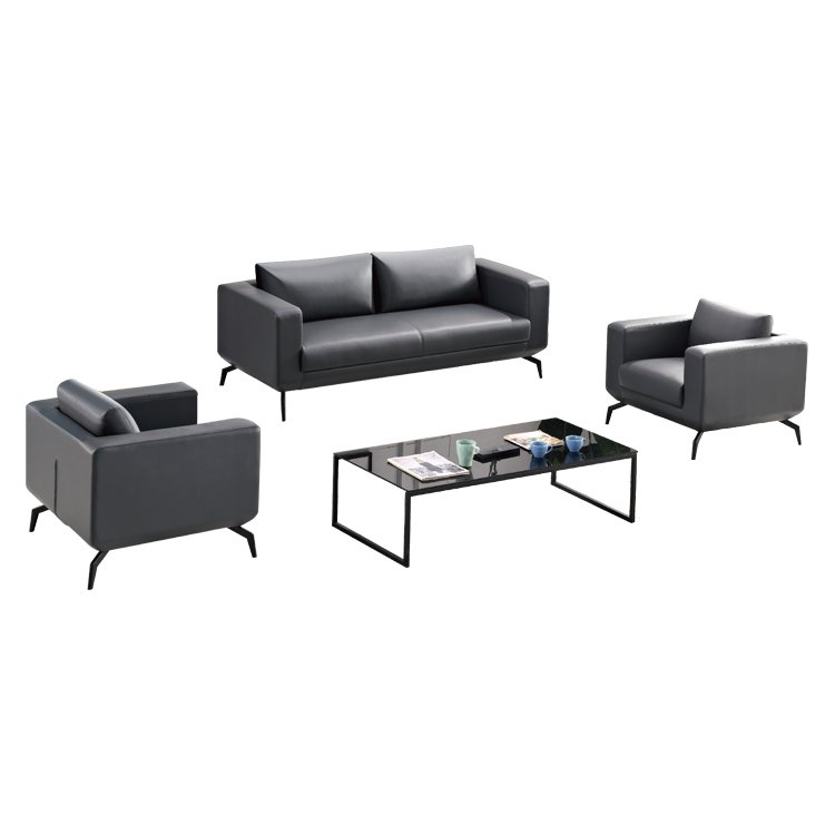 New Arrival Modern Executive Grey High Quality Leather Sofa Office Sofa(ZB-F613)