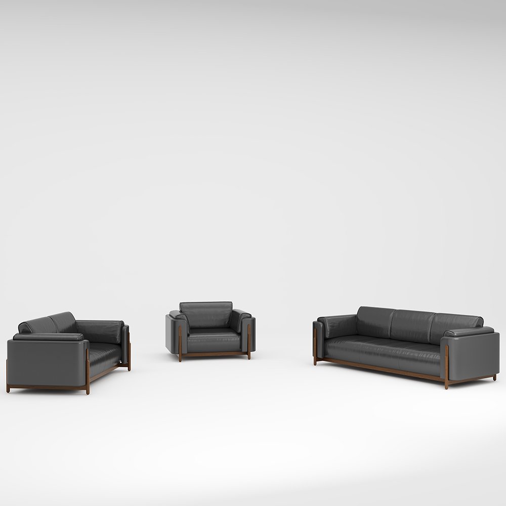 High Leather 1+2+3 Office Sofa Set Leisure Seating Quality Modern Design Office Sofa Set Furniture For General Commercial Use
