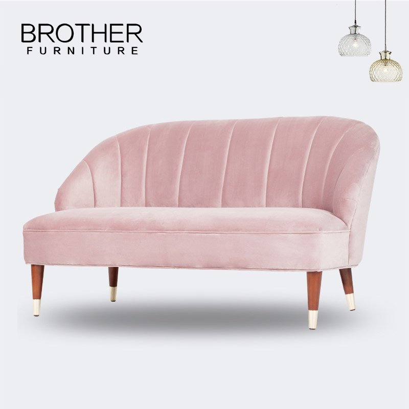 European Style Appearance pink furniture velvet wedding loveseat sofa