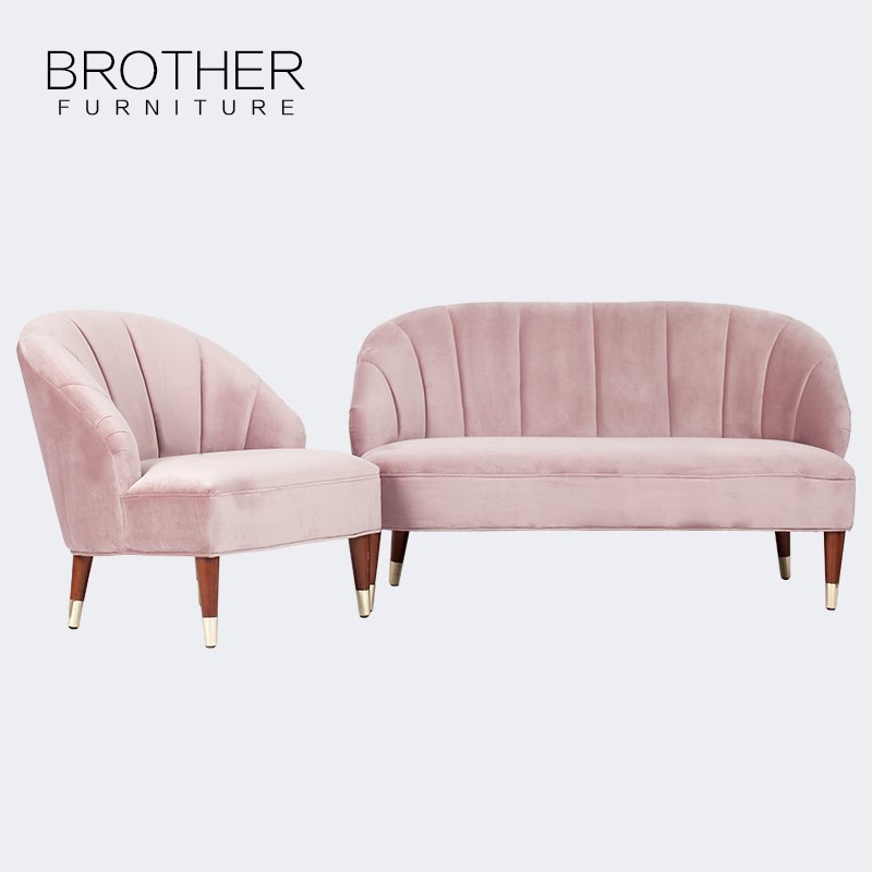 European Style Appearance pink furniture velvet wedding loveseat sofa