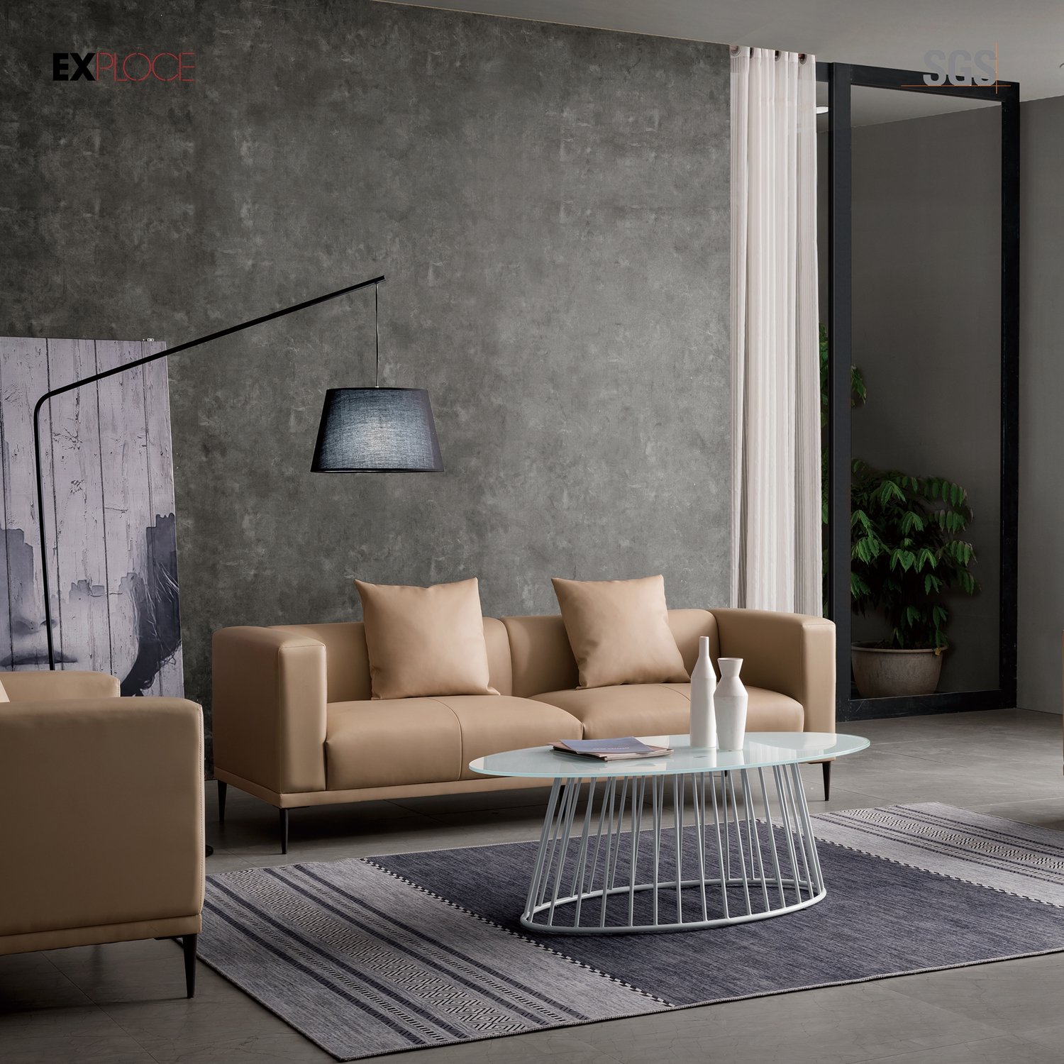 Grey pu leather executive high end sofa office reception furniture executive office sofa