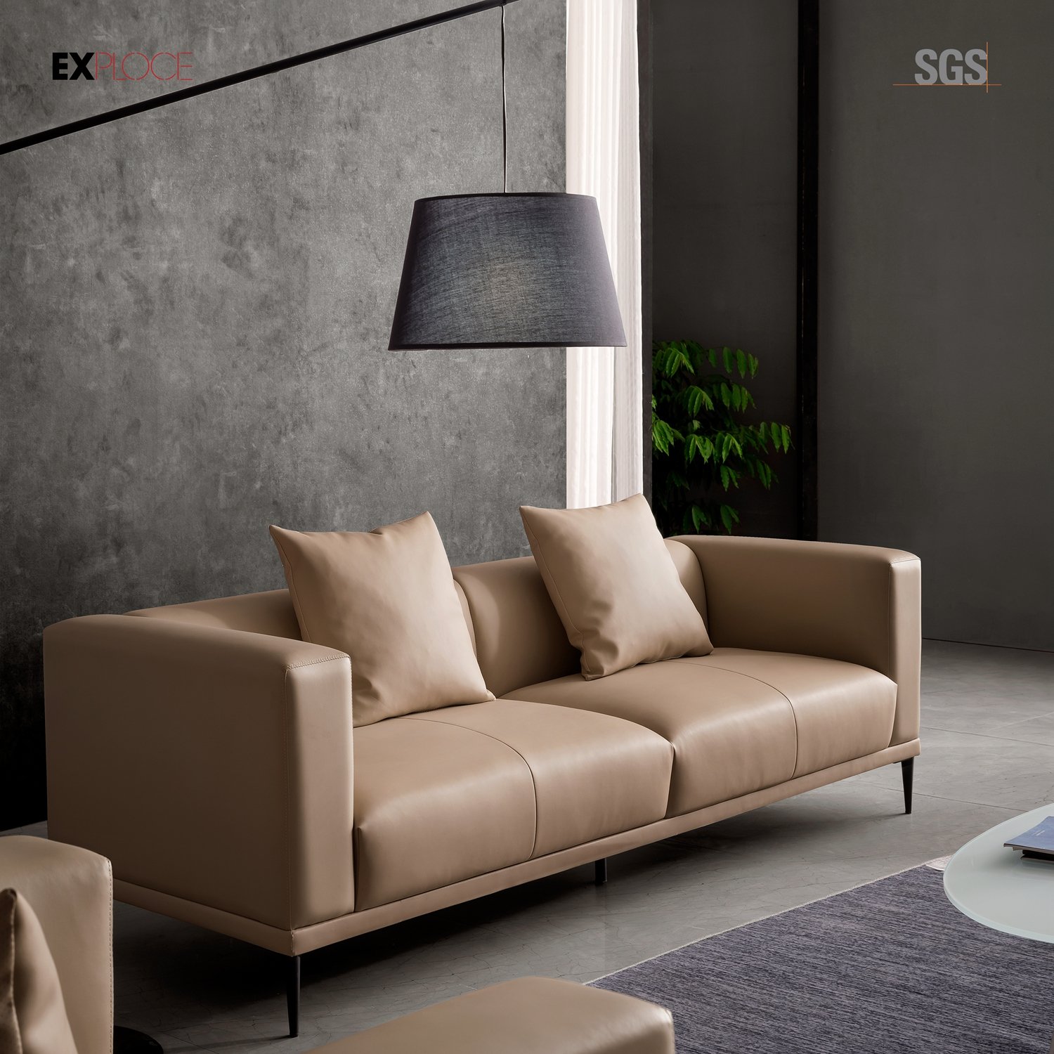 Grey pu leather executive high end sofa office reception furniture executive office sofa