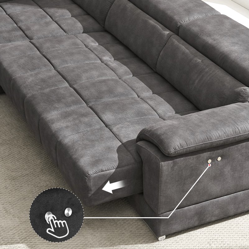 Multi-fuction Modern Fabric Home Office Furniture Living Room Grey Corner Couch Italian Sleeper Couches Sofa for villa and hotel