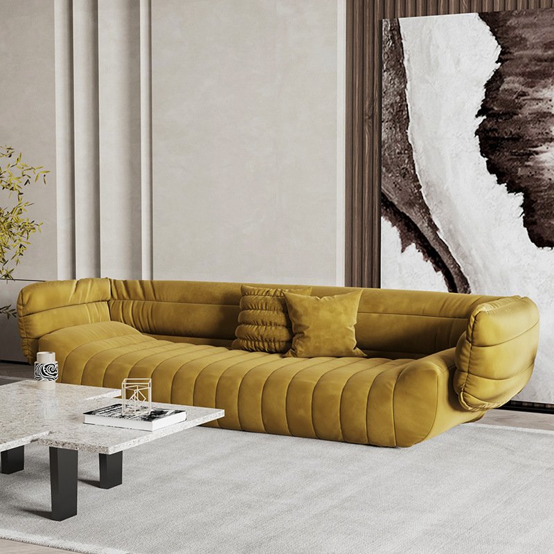 Italian Baxter Design Leathaire Banana Boat Sofa Curved Shape Sectional Sofas