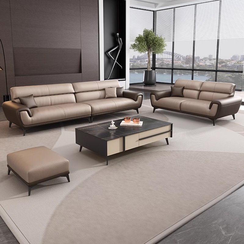Nordic Style Modern Office Sofa with Contrasting Leather Simple Business Meeting Reception Three Living Room Negotiation Leisure