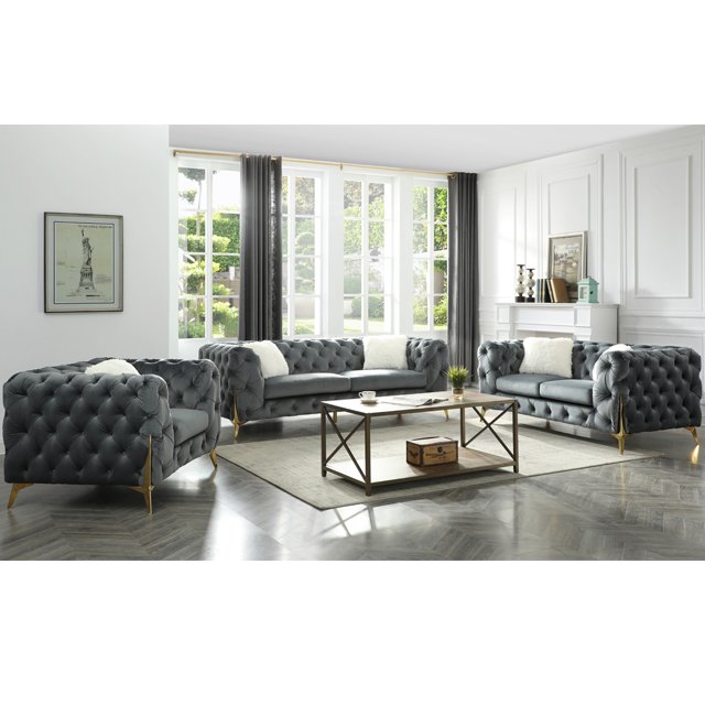 European style wood legs upholstery 3 seater modern modular velvet sofa sectional couch living room sofa set sofas for home
