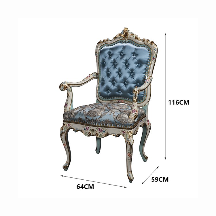 Yips LD-1508-1326 French Rose Series Resin Carving Handpainted Rose Pattern Livingroom Classical 2 Seater Sofa Love Seat