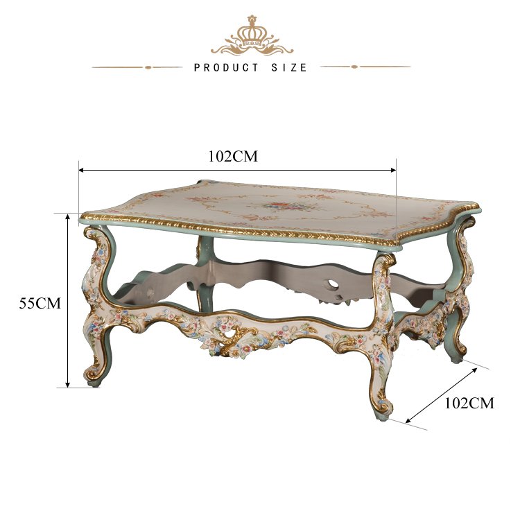 Yips LD-1508-1326 French Rose Series Resin Carving Handpainted Rose Pattern Livingroom Classical 2 Seater Sofa Love Seat