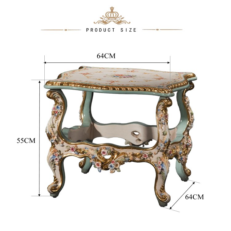 Yips LD-1508-1326 French Rose Series Resin Carving Handpainted Rose Pattern Livingroom Classical 2 Seater Sofa Love Seat
