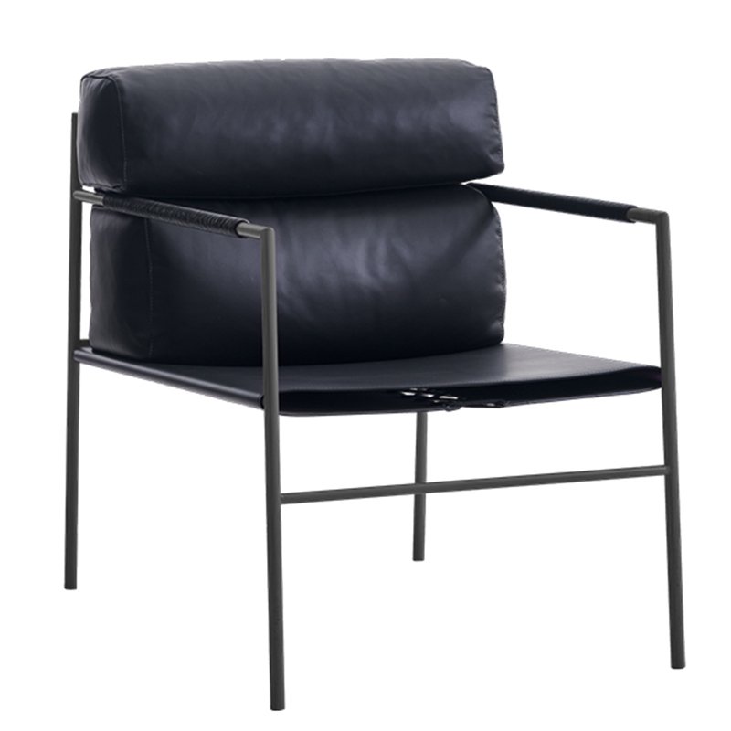 Modern Luxury Home Furniture Lounge Living Room Relaxing Upholstered Genuine Leather Single Leisure Chair