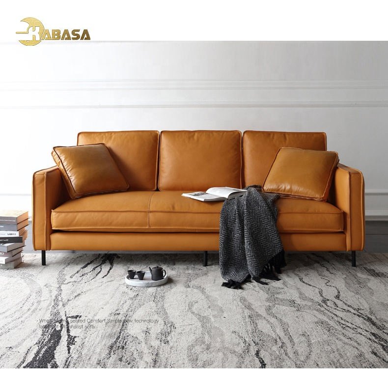 Wholesale Modern Design Living Room Sofas 18989 Leather Sofa Set Furniture Modern Home Furniture Contemporary GENUINE Leather