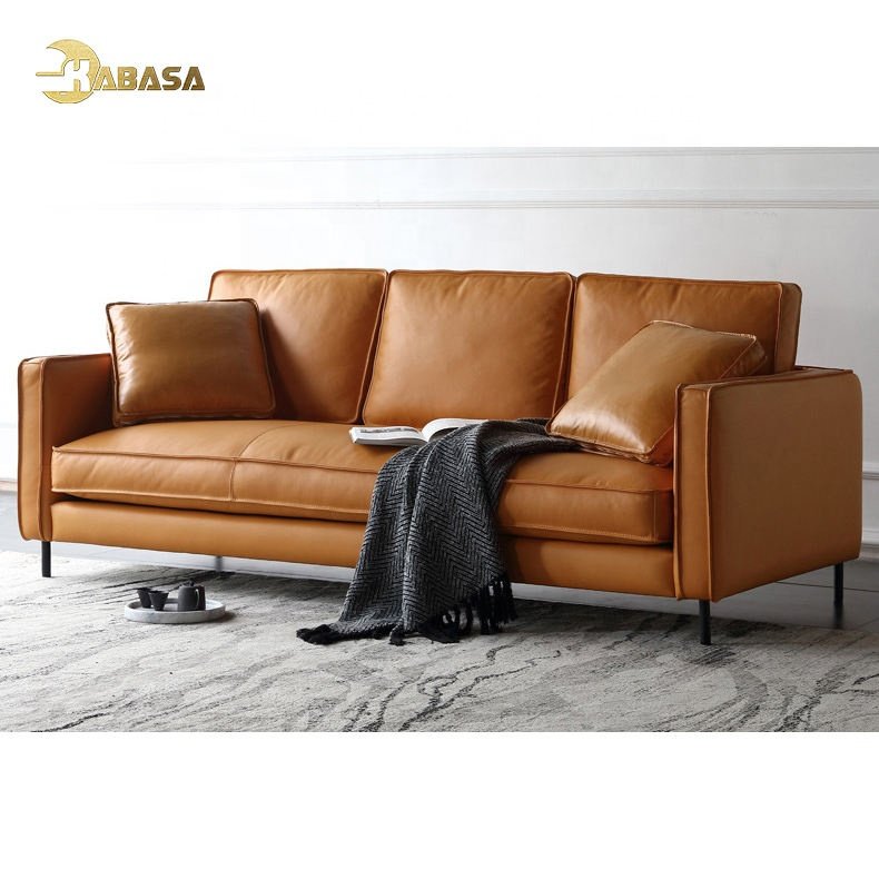 Wholesale Modern Design Living Room Sofas 18989 Leather Sofa Set Furniture Modern Home Furniture Contemporary GENUINE Leather
