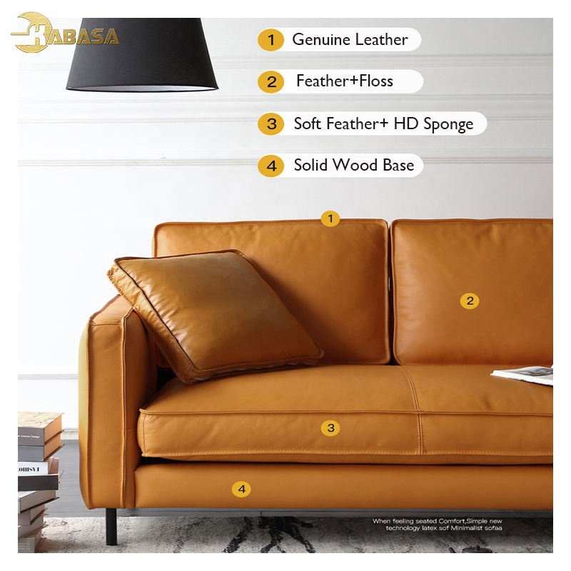 Wholesale Modern Design Living Room Sofas 18989 Leather Sofa Set Furniture Modern Home Furniture Contemporary GENUINE Leather