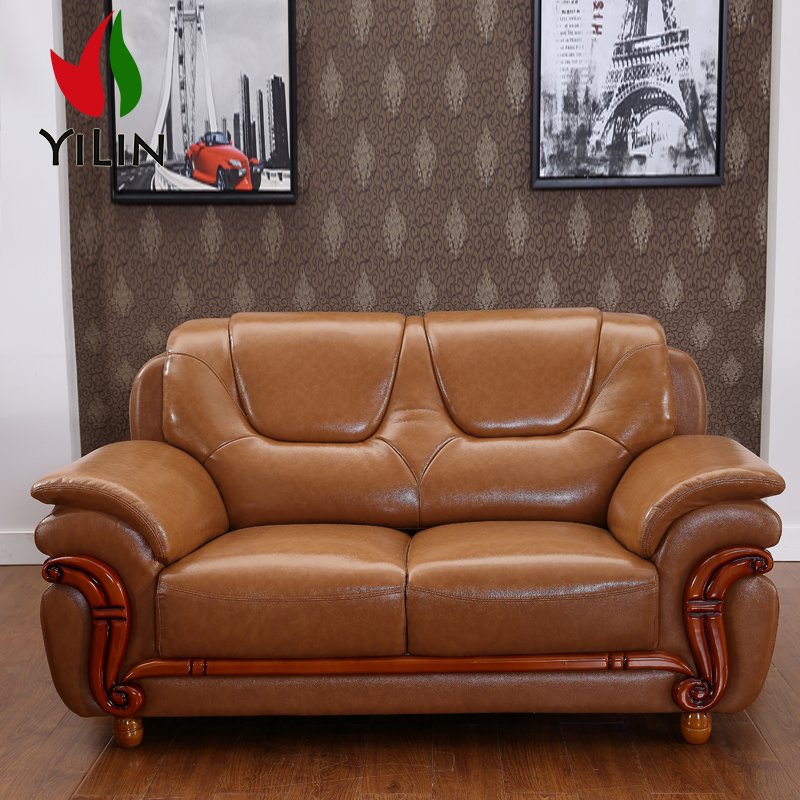 Chinese Living Room Furniture Antique 1S 2S 3S Genuine Leather Comfortable Sofa Set