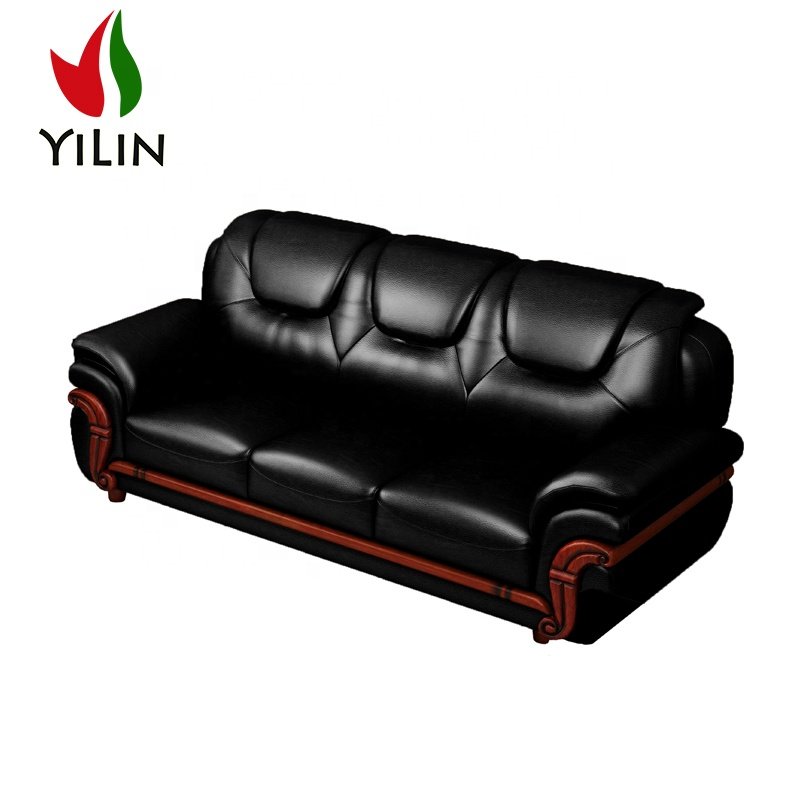 Chinese Living Room Furniture Antique 1S 2S 3S Genuine Leather Comfortable Sofa Set