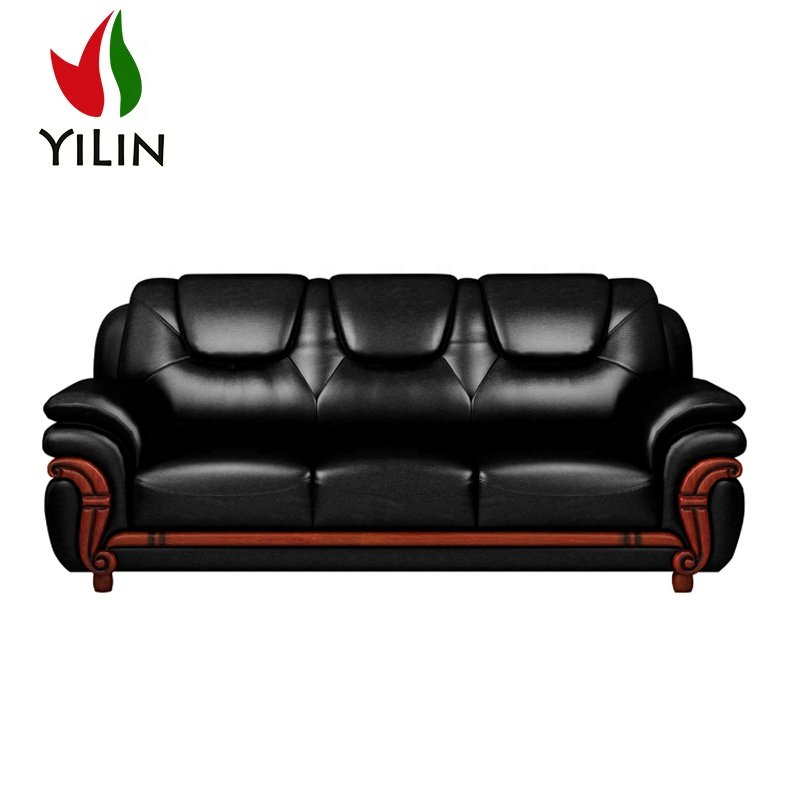 Chinese Living Room Furniture Antique 1S 2S 3S Genuine Leather Comfortable Sofa Set